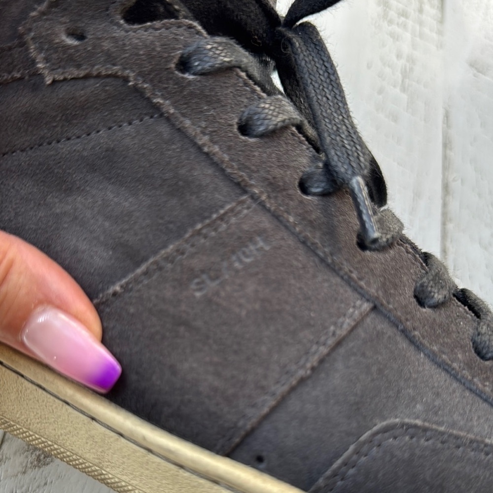 Saint Laurent Black High-Top Sneakers Sleek Minimalist Design - Picture 7 of 7